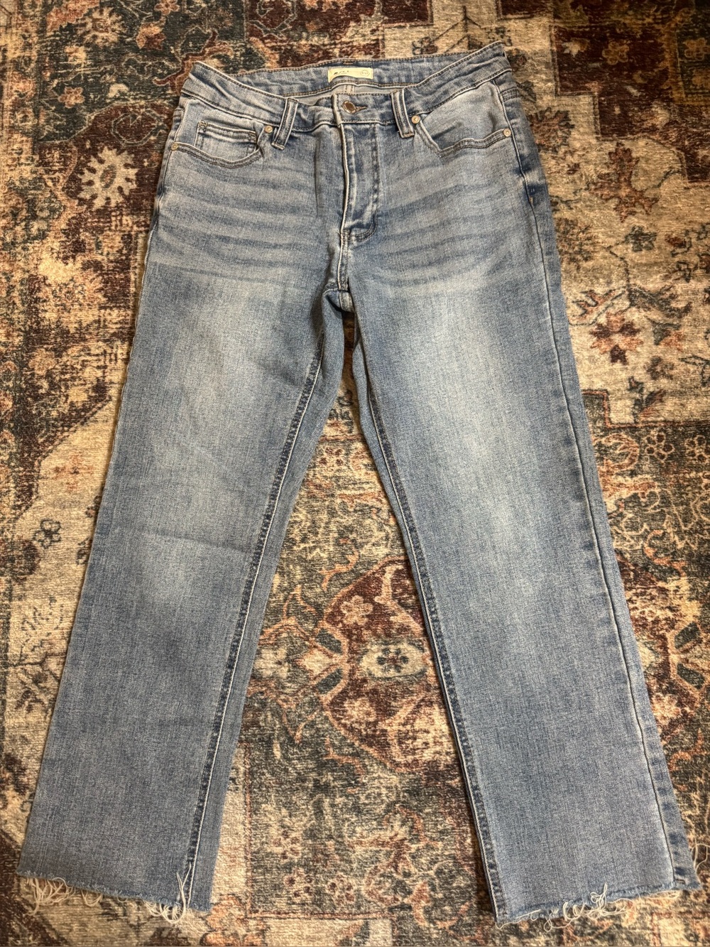Light Blue womans Straight-Leg crop Jeans